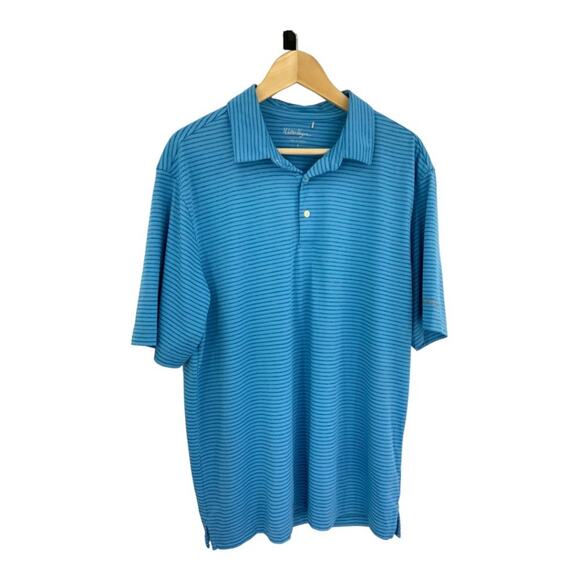 Walter Hagen Blue Stripe Golf Polo Short Sleeve Shirt Size Large - Picture 1 of 5